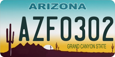 AZ license plate AZF0302