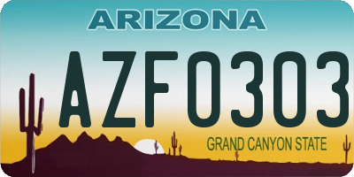 AZ license plate AZF0303