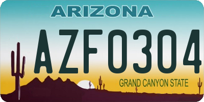AZ license plate AZF0304