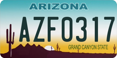 AZ license plate AZF0317