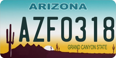 AZ license plate AZF0318