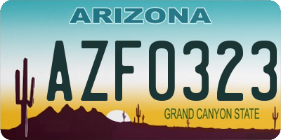 AZ license plate AZF0323