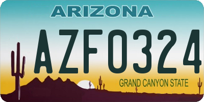 AZ license plate AZF0324