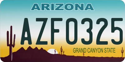 AZ license plate AZF0325