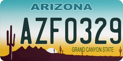 AZ license plate AZF0329