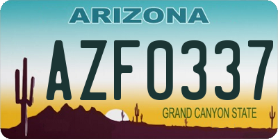 AZ license plate AZF0337