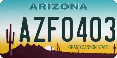 AZ license plate AZF0403