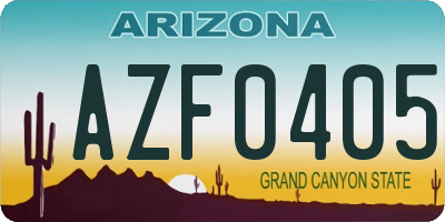 AZ license plate AZF0405