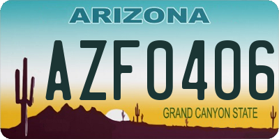 AZ license plate AZF0406