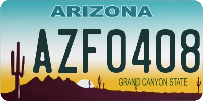 AZ license plate AZF0408
