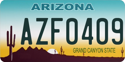 AZ license plate AZF0409