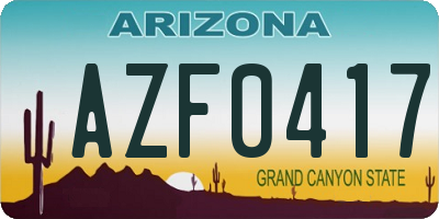 AZ license plate AZF0417