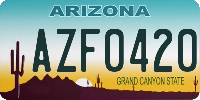 AZ license plate AZF0420