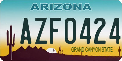 AZ license plate AZF0424