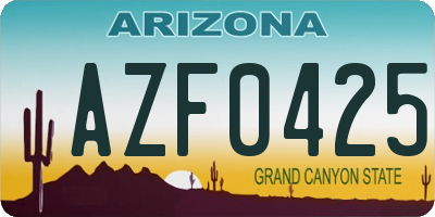 AZ license plate AZF0425