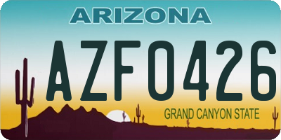 AZ license plate AZF0426