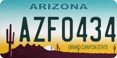 AZ license plate AZF0434