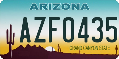 AZ license plate AZF0435
