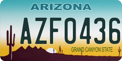 AZ license plate AZF0436