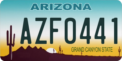 AZ license plate AZF0441