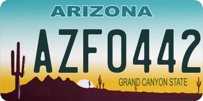 AZ license plate AZF0442