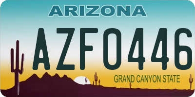 AZ license plate AZF0446