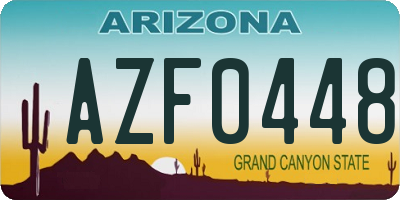 AZ license plate AZF0448