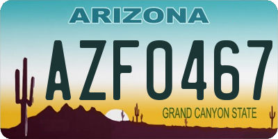 AZ license plate AZF0467