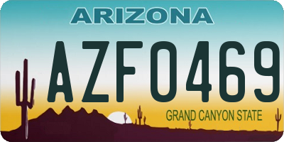 AZ license plate AZF0469