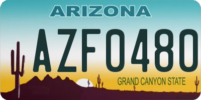 AZ license plate AZF0480