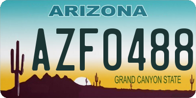 AZ license plate AZF0488