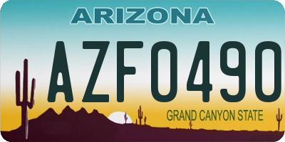 AZ license plate AZF0490