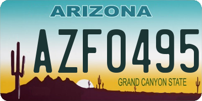 AZ license plate AZF0495