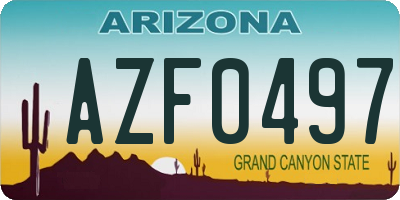 AZ license plate AZF0497