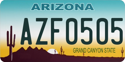 AZ license plate AZF0505