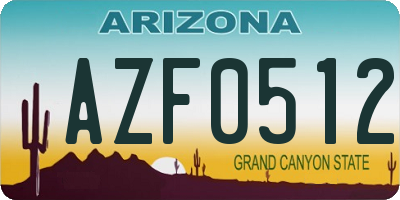 AZ license plate AZF0512