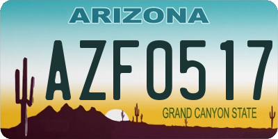 AZ license plate AZF0517