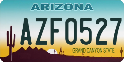 AZ license plate AZF0527