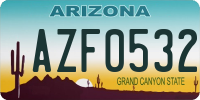 AZ license plate AZF0532