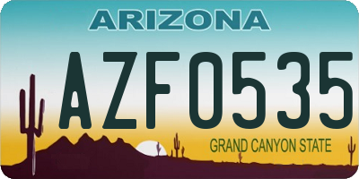 AZ license plate AZF0535