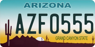 AZ license plate AZF0555