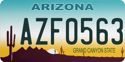 AZ license plate AZF0563