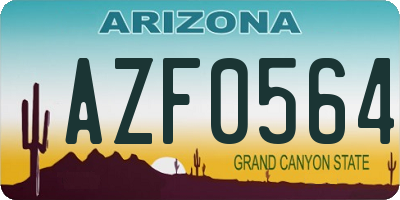 AZ license plate AZF0564