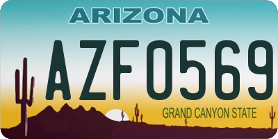 AZ license plate AZF0569