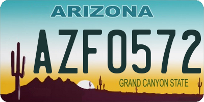 AZ license plate AZF0572