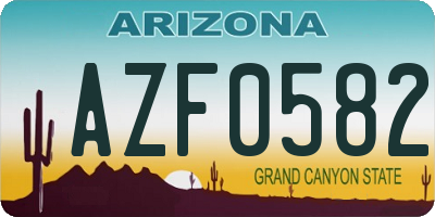 AZ license plate AZF0582