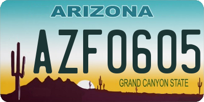 AZ license plate AZF0605