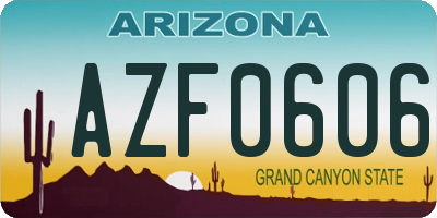 AZ license plate AZF0606