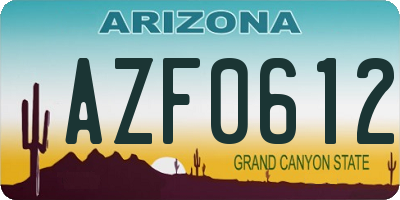 AZ license plate AZF0612