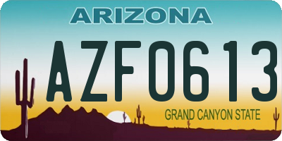 AZ license plate AZF0613